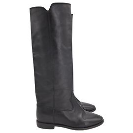 Isabel Marant Chess Knee-high Boots in Black Leather Black