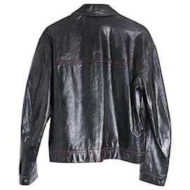 Versace-Versace Sport Zipped Jacket in Black Leather-Black