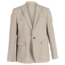 Emporio Armani Single-Breasted Blazer in Beige Wool Beige