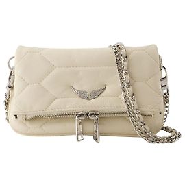 Bolsa Hobo Rock Nano - Zadig & Voltaire - Couro - Branco Bege