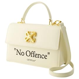 Off White-Jitney 1.4 Borsa - Bianco sporco - Pelle - Beige/Black-Marrone,Beige