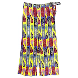 Hermès-Hermès pants in multicolored paisley print stripe linen-Multiple colors