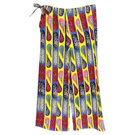 Hermès-Hermès pants in multicolored paisley print stripe linen-Multiple colors
