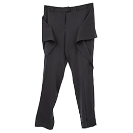 Bottega Veneta-Bottega Veneta pants in black silk with side frill-Black