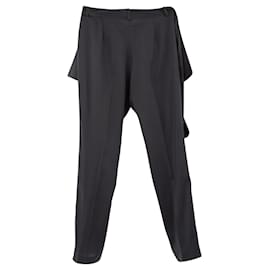Bottega Veneta-Bottega Veneta pants in black silk with side frill-Black
