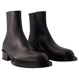 Alexander Mcqueen-Bottines Cuban Stack - Alexander Mcqueen - Cuir - Noir-Noir