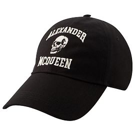 Gorra Varsity Skull - Alexander Mcqueen - Algodón - Negro/Marfil Negro