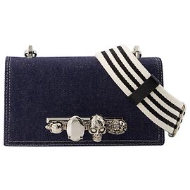 The Knuckle Satchel Umhängetasche – Alexander Mcqueen – Leder – Blau Blau