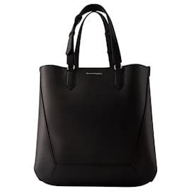 Alexander Mcqueen-The Edge Medium Shopper Bag - Alexander Mcqueen - Leather - Black-Black