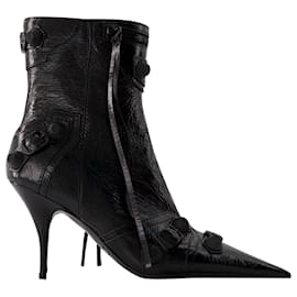 Balenciaga-Cagole Bootie H90 - Balenciaga - Leather - Black-Black
