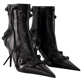 Balenciaga-Cagole Bootie H90 Ankle Boots - Balenciaga - Leather - Black-Black
