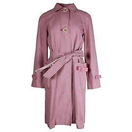 Trench Marc Jacobs con dettaglio fiocco micro scozzese in cotone rosa Rosa