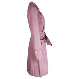 Marc Jacobs-Marc Jacobs Trench-coat à micro carreaux avec nœud en coton rose-Rose