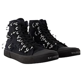 Balenciaga-Paris High Top Sneakers - Balenciaga - Canvas - Black-Black