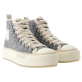 Amiri-Amiri Jacquard Court Hi Sneakers - Amiri - Canvas - Blue-Blue
