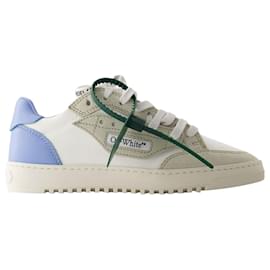 Off White-5.0 Off Court Sneakers - Off White - Leather - Light Blue-Blue