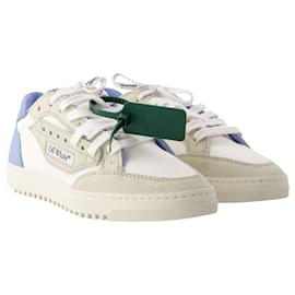 Off White-5.0 Off Court Sneakers - Off White - Leather - Light Blue-Blue