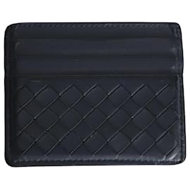 Bottega Veneta-Bottega Veneta Intrecciato Card Holder in Black Leather-Black