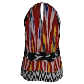 Altuzarra-Top frente única estampado Altuzzara em seda multicolorida-Multicor