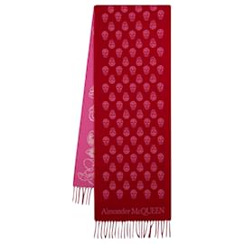 Alexander Mcqueen-Ribbon Reverse Scarf - Alexander McQueen - Wool - Red-Red