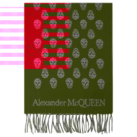 Alexander Mcqueen-Ribbon Reverse Scarf - Alexander McQueen - Wool - Red-Red