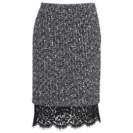 Michael Kors Bleistiftrock mit Spitzensaum aus grauem Polyester Grau