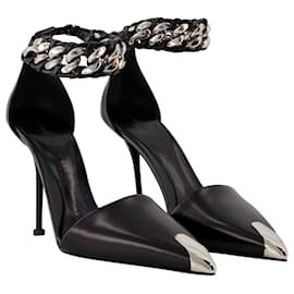 Alexander Mcqueen-Punk-Pumps – Alexander Mcqueen – Leder – Schwarz/Silber-Schwarz