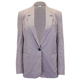 Isabel Marant Etoile Blazer Micro Houndstooth com peito único em linho de algodão cinza Cinza