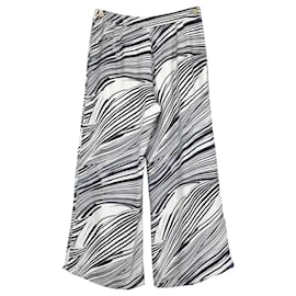 Carolina Herrera-Carolina Herrera pants in navy & white stripe silk-Blue