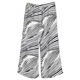 Carolina Herrera-Carolina Herrera pants in navy & white stripe silk-Blue