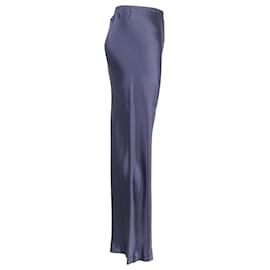 The row-The Row Andres Wide Leg Trousers in Navy Blue Silk-Blue,Navy blue