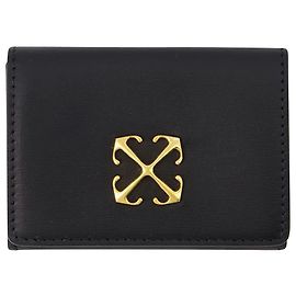 Mini Jitney Wallet - Off White - Leather - Black Black