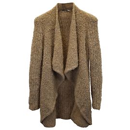 Givenchy Grobstrick-Cardigan mit offenem Wasserfallausschnitt aus brauner Wolle und Alpaka Braun