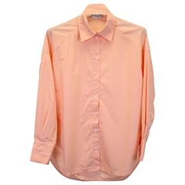 Sandro-Sandro Paris Oversized Button-up Shirt in Peach Cotton-Peach