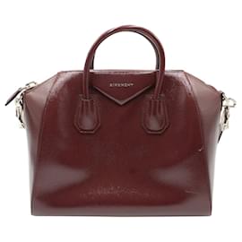 Givenchy-Givenchy Antigona Small Bag in Maroon Leather-Brown,Red