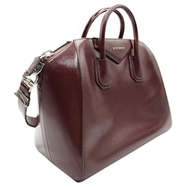 Givenchy-Givenchy Antigona Small Bag in Maroon Leather-Brown,Red