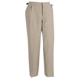 Calça Emporio Armani Corte Reto em Lã Bege Bege