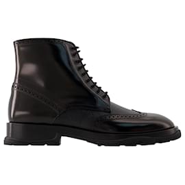 Alexander Mcqueen-Botines con cordones - Alexander Mcqueen - Piel - Negro-Negro