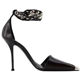 Alexander Mcqueen-Punk-Pumps – Alexander Mcqueen – Leder – Schwarz/Silber-Schwarz