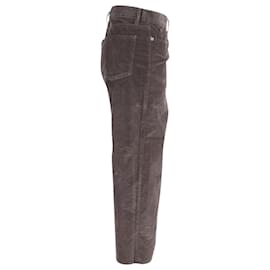 The row-Pantalones rectos de talle alto de algodón marrón The Row-Castaño