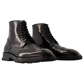 Alexander Mcqueen-Botins com cadarço - Alexander Mcqueen - Couro - Preto-Preto