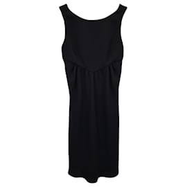 Giorgio Armani-Ärmelloses, knielanges Kleid von Giorgio Armani aus schwarzem Polyester-Schwarz