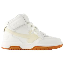 Off White-Out Of Office Mid Top Sneakers - Off White - Leather - White-Beige