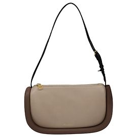 JW Anderson J.W. Anderson Bumper-15 Bolsa de ombro em couro de cordeiro marrom e cinza Marrom