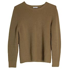 Sandro-Sandro Paris Rib-knit Crewneck Sweater in Brown Wool-Brown