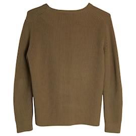 Sandro-Sandro Paris Rib-knit Crewneck Sweater in Brown Wool-Brown