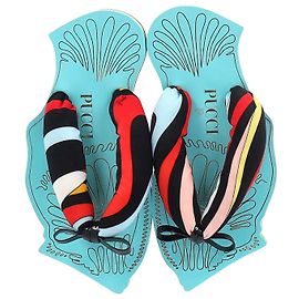 Emilio Pucci Marmo Print Scuba Sandals In Multicolor Rubber Multiple colors