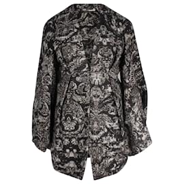 Stella Mc Cartney-Abrigo con mangas estilo kimono de Stella McCartney en lana de algodón gris-Gris