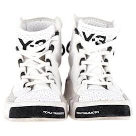 Y3-Adidas Y-3 Kasabaru High-Top-Sneaker aus weißem Nylon-Weiß