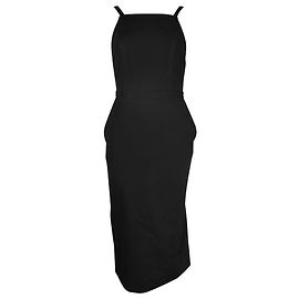 Ba&Sh Low-Back Sleeveless Midi Dress in Black Viscose Black